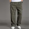 Zomer katoen mannen vrachtbroek heren joggers baggy tactische broek lichtgewicht leger groen werk broek losse casual broek plus size LJ201104