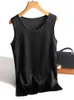 Zjaiss 2022 Lato Kobiety Tank Topy Camis Satin Top Kobiety Styl Camisole Seksowna Kamizelka Bez Rękawów Biała Round Neck Loose Tops Kamizelka Y220304