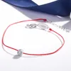 Armband Pflaume Blume Paar Armband Frau Rote Linie Faden Schnur Seil Schmuck Armbänder Für Frauen