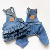 Nueva ropa para perros Vaqueros de mezclilla Jeans Vestido Jumpsuit Coat Chaqueta Niño Girl Ropa de perro Pareja Outfit Perrito Disfraz Overly Dropship 20114