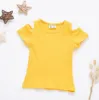 Baby Kids Girls camisetas O-pescoço tops camiseta festa ruffles blusas algodão tops novo verão bonito criança solta