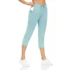 Spor Eğlence Capris kadın Tayt Yoga Kıyafetler Katı Renk Gevşek Koşu Spor Nefes Yüksek Bel Lace Up Elastik Yoga Pantolon