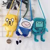 ins hot Finn & Jake Figure Crossbody Swag Rap Plush coin Phone anime advanture robert BMO Bag toys for Children 201117