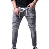 Mannen Stretchy Gescheurde Jeans Skinny Biker Rits Slim Fit Jeans Vernietigd Gat Afgeplakt Denim Bekrast Hoge Kwaliteit Jean2562
