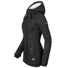 Winter Parkas casaco de espessura mulheres com capuz jaqueta algodão quente fêmea à prova de vento outerwear zíper bolso com capuz overcoats 201217