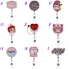 1 pièce/5 pièces/10 pièces mignon rétractable strass cristal émail rond femme maman infirmière amour coeur Badge porte-bobine avec pince pour la décoration