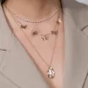 Bohemian bonito borboleta gargantilha colar para mulheres cor ouro multicamada colar 2021 moda fêmea pelim chique chocker jóias