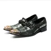 Chaussures de bureau de luxe pour hommes italiens, chaussures formelles en caoutchouc, avec breloque en métal, en cuir véritable, à la mode, sociales