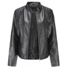 NXH veste en cuir femmes printemps automne OL col montant motard manteau pu outwear automne veste noir rouge 201214