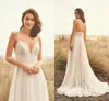 크로 셰 뜨개질 레이스 Boho 웨딩 드레스 2022 스파게티 스트랩 백리스 로브 드 마리에 비치 Bridal 리셉션 가운 작은 예산