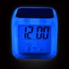 Reloj despertador de sublimación con luz nocturna suave de 7 colores Reloj despertador pequeño cuadrado de color grande LED multifuncional que cambia de color 2285278