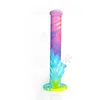 Glow In Dark Silikonowe Recykler Recykler Wody Perkolator Glass Bong Rury wodne Hookh Nieprzemyślny filtr Szkło Bong Dab Rig FDA zatwierdzony