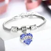 Diamond Heart Bracelet Crystal Mom Aunt Daughter Grandma Believe charm Bracelets for women fashion jewelry Will and Sandy Drop Ship