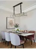 Rectangle crystal chandelier lighting black lustre design led chandeliers for living room kitchen island hanging lamps