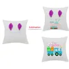 40*40cm Sublimation Pillow Case Multicolor Home Sofa Throw Pillowcover Polyester Bunny Ears Design Chair Back Cushion Car Office Decorations