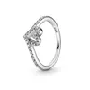 925 Sterling Silver Ladies Pop Floral Heart Lucky Ring Engagement Jewets Jubileum Fashion Luxury