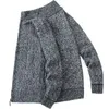 Cardigan Men Sweater Autumn Winter Men Fleece Sweater Jackets Men Zipper Knitted Coat Casual Knitwear Warm Sweatercoat Male 211221