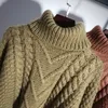 Women Sweaters Warm Turtleneck Pullover Twist Pull Jumpers Autumn 2020 Knitted Sweaters Thick Warm Christmas LJ201113