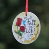 NewValentines Day Hanger Ornaments Party Geschenken Ronde Hartvormige Keramische Ornament DIY Gift Daling In Love Hanging Hangers ZZF13155