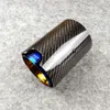 1 stycke äkta kolfiber avgasrör rostfritt stål bränt blått för m2 m3 m4 ljuddämpare svansstips