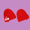 キッズクリスマスの帽子赤い子供ニット帽子冬の暖かいクリスマスのウールの帽子クリスマスギフトクリスマス装飾XD24164