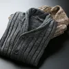 Fashion Brand Sweaters Men Cardigan Thick Slim Fit Jumpers Knitwear Top Grade Winter Korean Style Casual Mens Clothes 201221