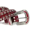 15 inch brede glanzende heren rode strass riem mode westerse cowboy bling bezaaid ontwerp glitter lederen riem6418212