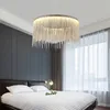 Modern high-end villa konst personlighet lampor enkel atmosfär kedja ljuskrona nordiska sovrum vardagsrum restaurang ljus