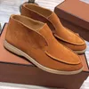 Loro shoes man genuine leather Middle cylinder sneakers woman Successful man leisure shoes Nubuck Leather with box and dust bag