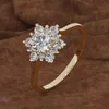 Jóias anel de moda de diamante anel de floco de neve mulheres 18k Gold anel de jóias de jóias de jóias de jóias por atacado