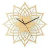 Naturalne drewno Lotus Drewniane Zegar ścienny Bambusowy Wall Wiszący Zegarek Kwarcowy Mute Zegary Nowoczesny Design Reloj de Pracownik Moderno Reloj H1230