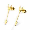 Guldfärg Arrow Studs Örhängen för kvinnor BOULE D'OREILLE Rostfritt stål Boho Smycken BFF Bridesmaid Gift