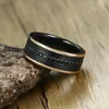 Anéis de eternidade masculinos de carboneto de tungstênio, 8mm, dois tons, luxo, preto, pedra cz, ouro rosa, lado, aliança de casamento, super joias c181228012756