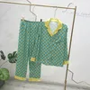 2PCS PaJamas Zestaw dla kobiet swobodne slebie jedwabne wygodne spodnie ubrania garnitur gładki salon z noszenie piżamy PJS 201217