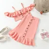 Nowe lato 2022 Dzieci małe dziewczęta maluchowe modne spódnice zestawy odzieżowe Zestaw dla dzieci butique dziewczynki 039 2 sztuki C3860287