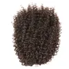 Hot Nieuwe Product 10 "tot 22" Kinky Krullend Paardenstaart Haarverlenging Menselijk Haar Wrap Trekkoord Paardenstaart Haarstuk 140G Donkerbruin Natuurlijk Zwart