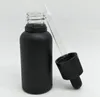 15ml 30ml詰め替え可能な空マット黒ガラス瓶アロマテラピーコンテナのアイドロッパーエッセンシャルオイルボトルトラベルポット