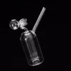 Spiral Integrated Clear Glass Hookah Smoking Pipe Oil Burner Small Pot Ash Catchers Bong Smoke Shisha Diposable Glass Pipes Bubbler Tobacco Bowl Accessories