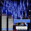 30cm /50cm Waterproof Meteor Shower Rain 8 Tube LED String Lights For Outdoor Holiday Christmas Decoration Tree EU/US/AU/UK Plug Y201020