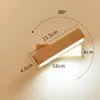 Lámpara de pared moderna de madera LED LED ROTANTE SCONCE AC220V Dormitorio Vanity Dormitorio Directo Aísle Creativo con botón de interruptor