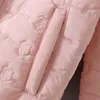 Manteaux d'hiver pour femmes manches bouffantes broderie fermeture éclair courte Parka mode surdimensionnée femme veste en coton 201210