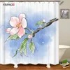 Yiming 3D Piękny kwiat wiśni Łazienka Prysznic Curtain Poliester Zmywalny Tkanina Łazienka Dekoracyjne Curtains180 * 200cm T200711