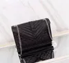 مصمم حقائب اليد مغلف حقيقي حقيبة جلد الكافيار المرأة عالية الجودة مع سلسلة