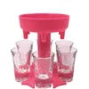 6 Porta bicchierini Dispenser Vino Dispenser Carrier Caddy Dispenser di liquori Bevande per feste Bere giochi Bar Cocktail Vino versatore