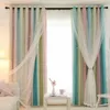 Cortinas cortinas 150x250cm estrelas ocas cortinas de blecaute dupla camadas de pano e janela de fios purdah para sala de estar1