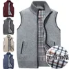 Wollen trui vest mannen winter dikke warme heren kasjmier mouwloze truien vesten casual slanke fit gebreed fleece pullover 3xl 201125