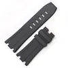 28 mm natuurlijke siliconen zwart blauw horloge rubberen band horlogeband voor ap riem riem offshore eiken op 6255876