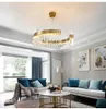 Luxo moderno LED lâmpada lustre para sala de estar criativo design de cristal luminária sala de jantar decoração ouro pendurado iluminação
