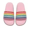 Zapatillas De verano Shining Rainbow Slides New Feamle suela gruesa zapatillas de playa al aire libre sandalias de Mujer Zapatos De Mujer Y1120