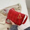 Borsa High Sense Borsa a tracolla monospalla versatile rossa in rete intrecciata di nuova moda da donna